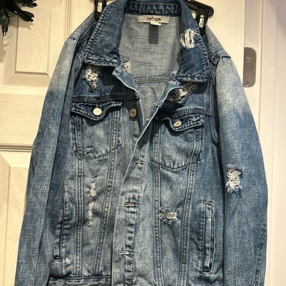 Refuge Ripped Jean Jacket - Picture 1 of 4